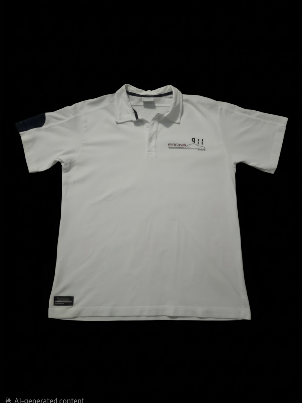 Porsche Design Driver's Selection White Polo with Subtle 911 Racing Accent